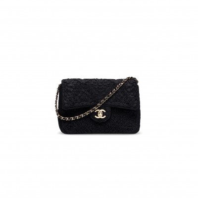 CHANEL MINI FLAP BAG CROCHET-EFFECT WEAVING AS6076 (20*14*6cm)